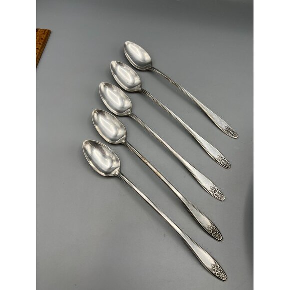5 Lady Doris AI Silver Plate Ice Tea Spoons PRINCESS 7 in Arnold Palmer Mixer - Picture 2 of 16